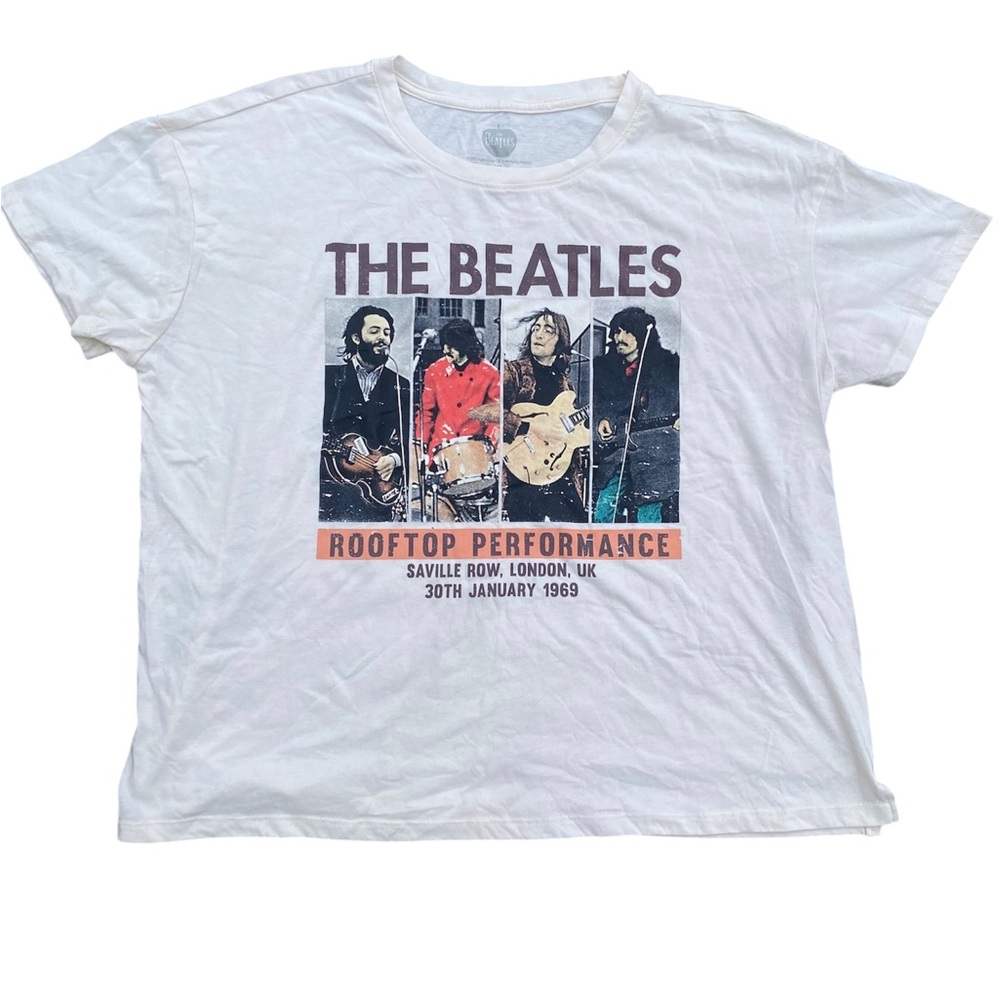 Beatles white T-shirt, size XL rooftop performance